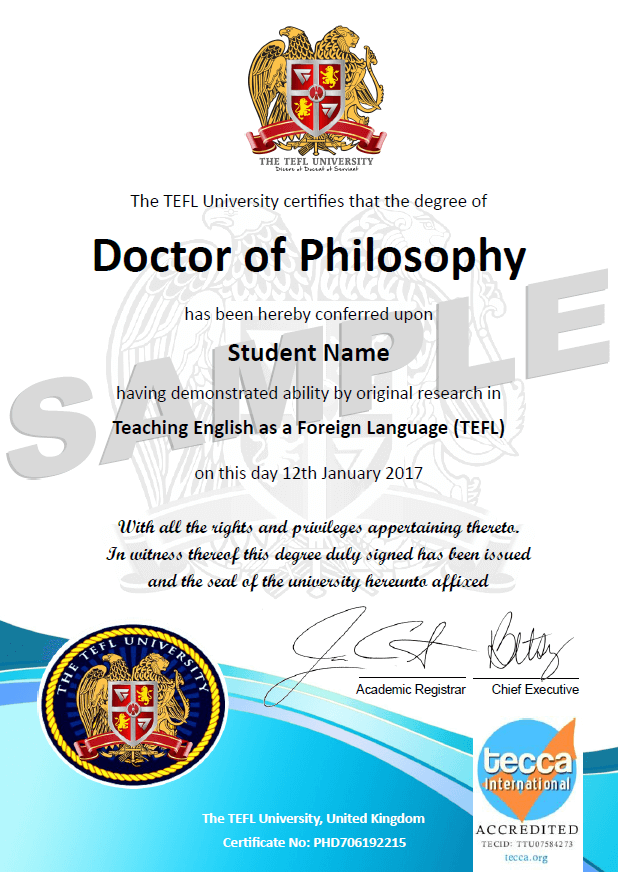 phd certificate